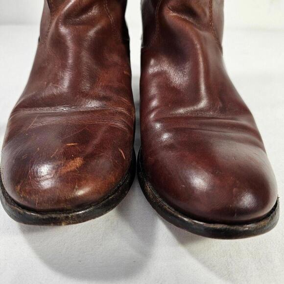 FRYE Melissa Cognac Leather Riding Boot Size 8.5B Trendy Boho - Picture 10 of 12